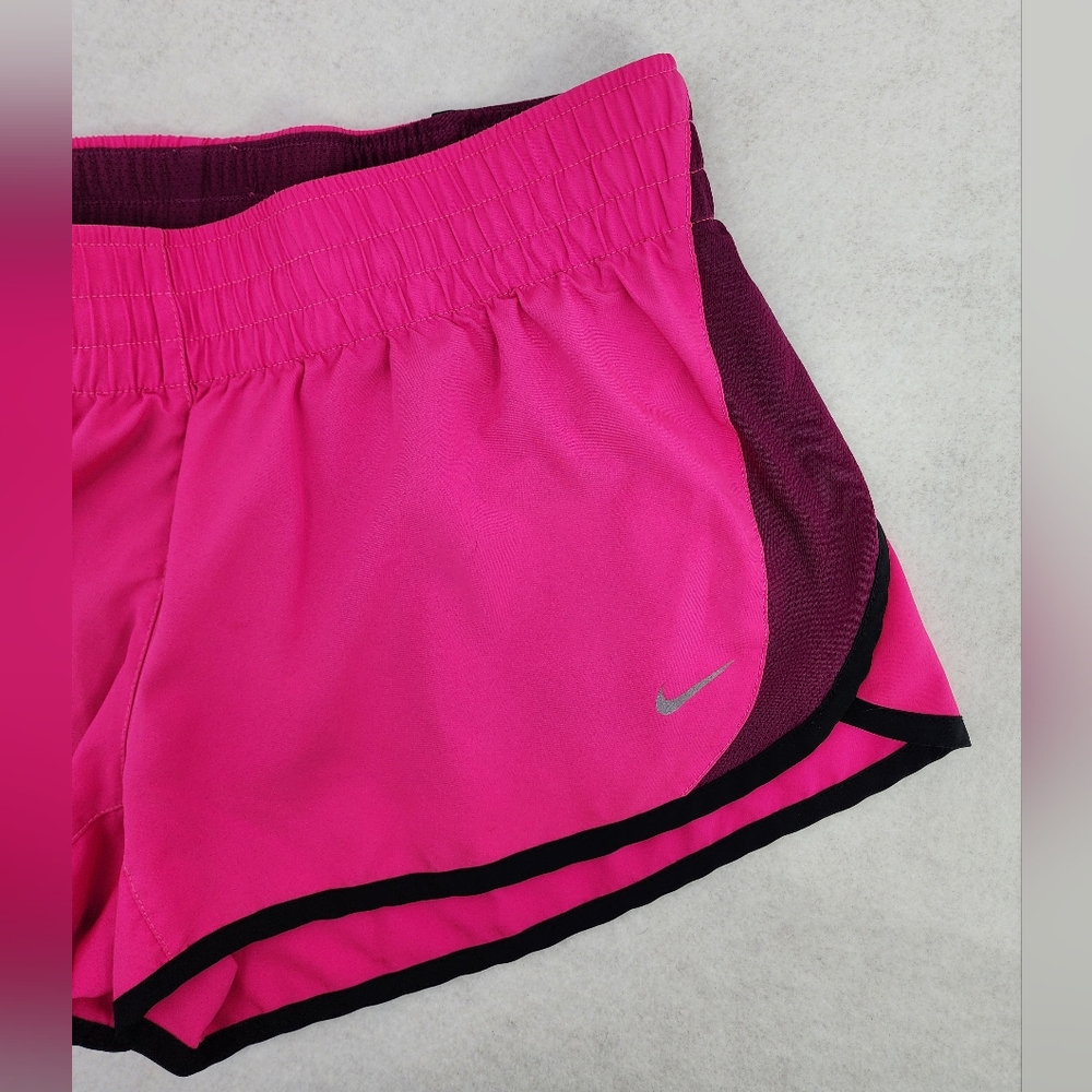 Nike Dri-fit Pink Running Shorts Women's Medium Pink Activewear Lined Shorts - Picture 2 of 7